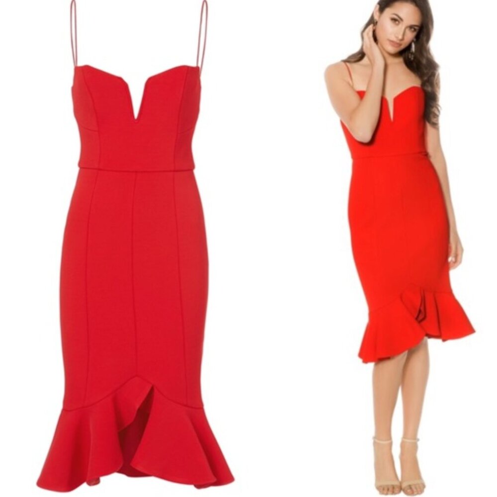 NICHOLAS Flip Hem Bra Red Dress